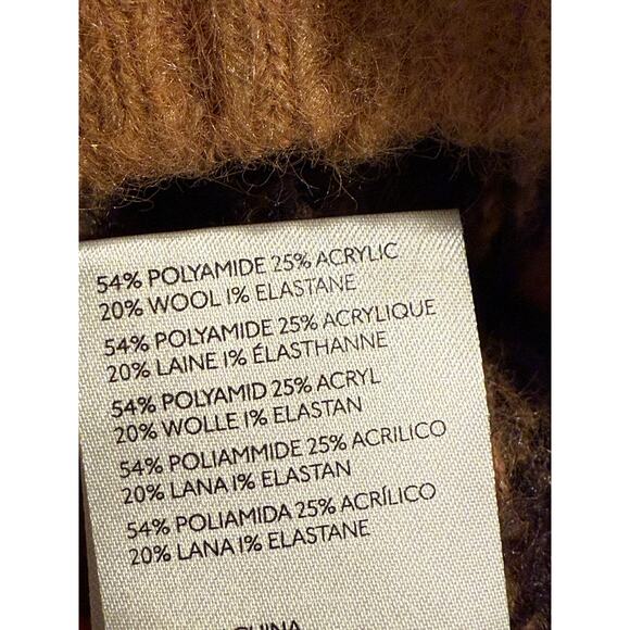 Free People Sepia Plaid Jacquard Oversize Cardigan Grandpa Size Medium - Picture 9 of 9